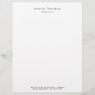 Papel Timbrado Simples Criativo Branco Profissional Moderno