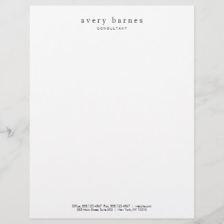 Papel Timbrado Simples Criativo Branco Profissional Moderno