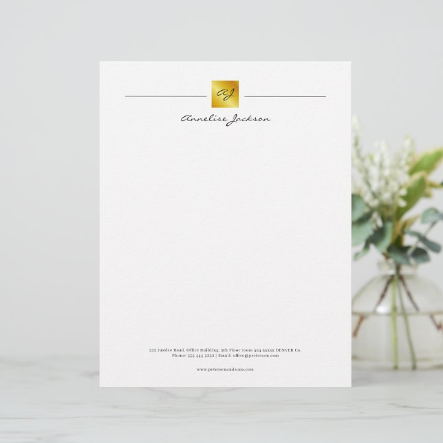 Papel Timbrado Simples Marca Profissional para Negócios (Em pé/Frente)