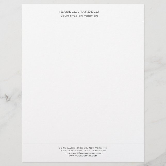 Papel Timbrado Simples minimalista profissional moderno (Frente)
