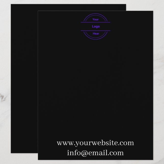 Papel Timbrado Simples Profissional com Logotipo E (Frente/Verso)