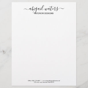 Papel Timbrado Simples Rótulo Manuscrito Elegante para Negócios