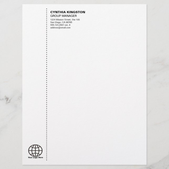 Papel Timbrado Simplesmente profissional, preto e branco, sua emp (Frente)