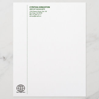 Papel Timbrado Simplesmente profissional verde escuro seu logotip
