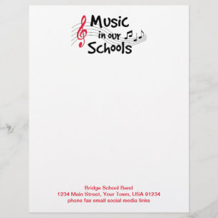 Papel Timbrado Sintonize com a música na sua letterhead