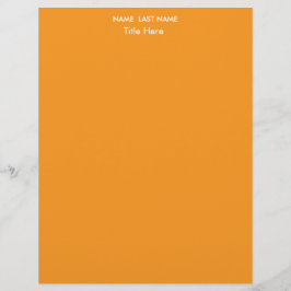 Papel Timbrado Sleek Simple orange Custom 