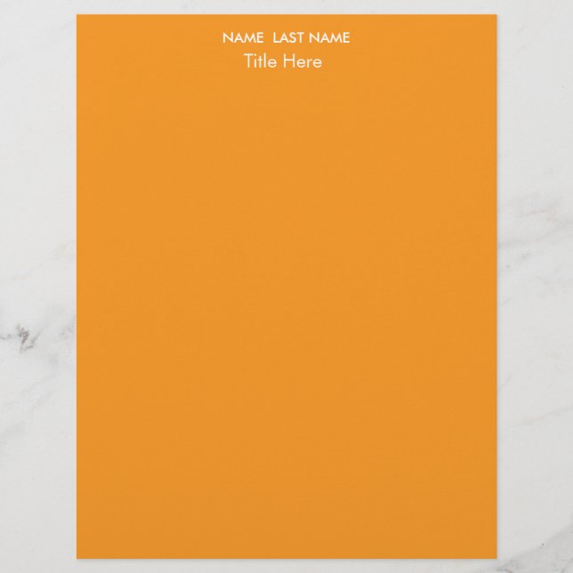 Papel Timbrado Sleek Simple orange Custom  (Frente)