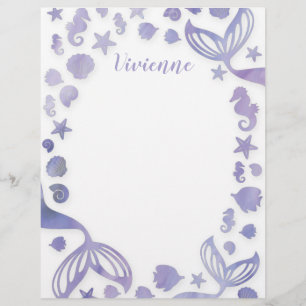 Papel Timbrado Sob o Mar de Sereia