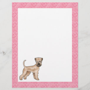 Papel Timbrado Soft-Coated Wheaten Terrier Cão Padrão Coração Ros