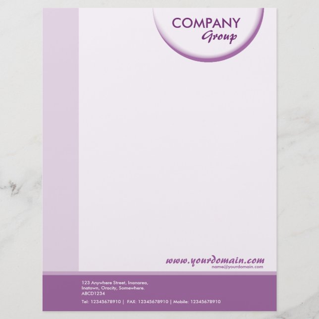 Papel Timbrado Sombra Crescente - Tons Roxos (Frente)