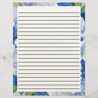 Papel Timbrado Sombras de Florais Azuis