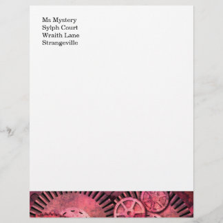 Papel Timbrado Steampink Steampunk cor-de-rosa