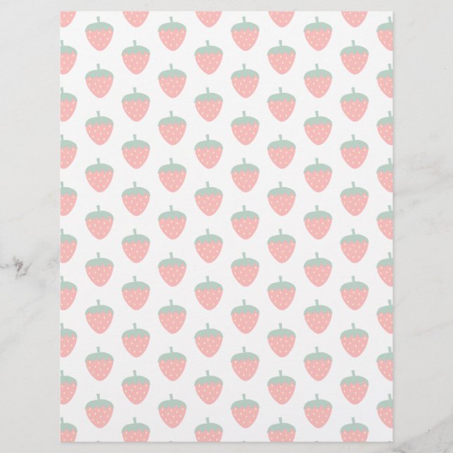 Papel Timbrado Strawberry Berry Fruta Red Fazenda Summer Produz (Frente)