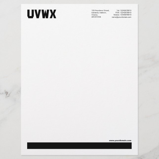 Papel Timbrado Sublinhado - Preto (Frente)