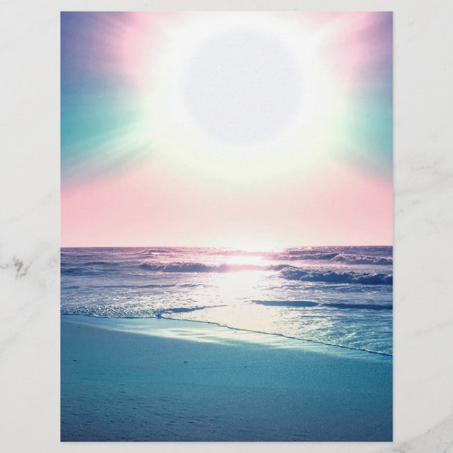 Papel Timbrado Summer Sea Sunset Tropical Beach Photo (Frente)
