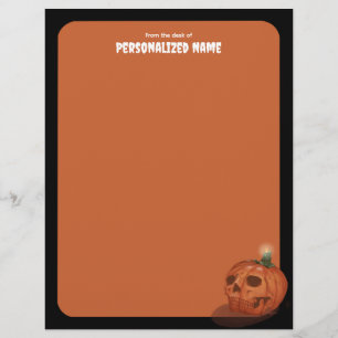 Papel Timbrado Suspiros De Outono - Laranja - Sem Linhas