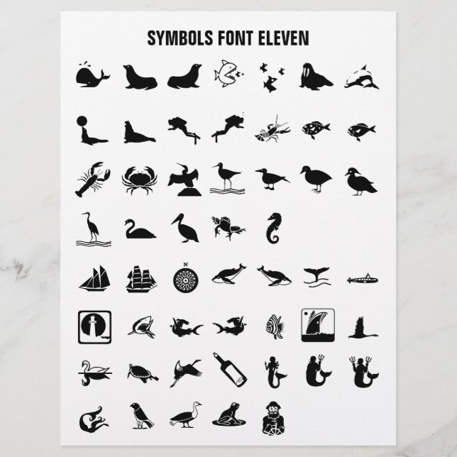 Papel Timbrado SYMBOLS 11 - Zazzle Font Sample Letterhead (Frente)