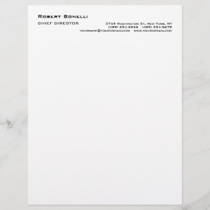 Papel Timbrado Tamanho Padrão Moderno Branco Simples Minimalista