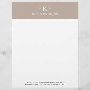 Papel Timbrado Tan Elegante Com Texto Minimalístico Branco