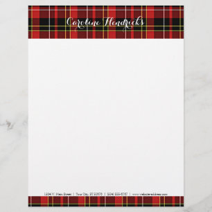 Papel Timbrado Tartan Branco Amarelo-preto-clássico personalizad