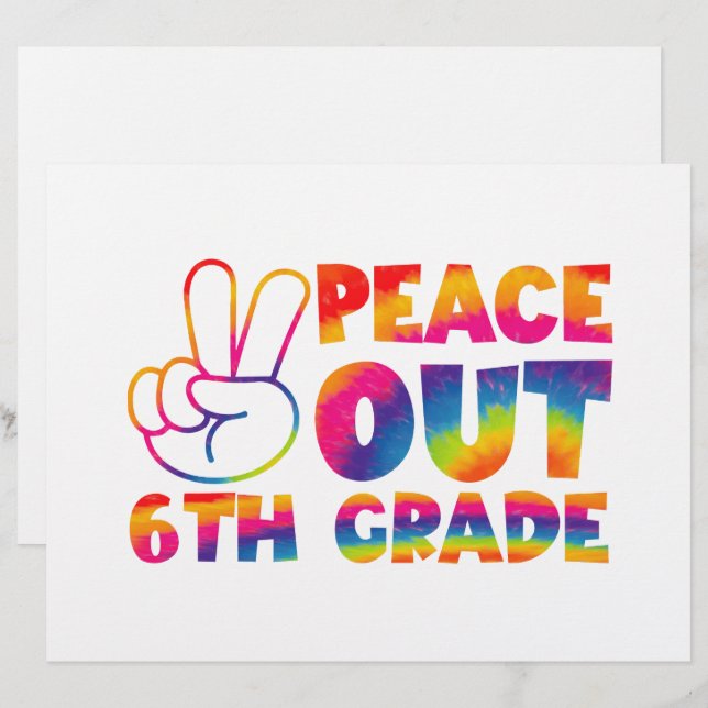 Papel Timbrado Tchau, Sexta Série Tye Dye Último Dia 6º Ano  (Frente/Verso)