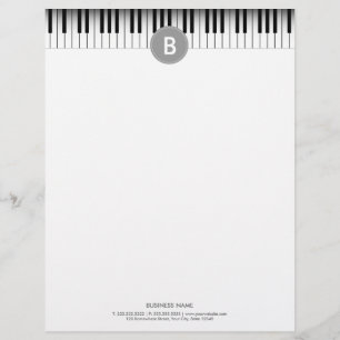 Papel Timbrado Teclas Piano de Monograma Legais