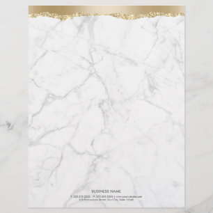 Papel Timbrado Tendência Marble Na moda com Borda Dourada