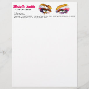 Papel Timbrado Tendy Vibrant Watercolor Eye Makeup Artist