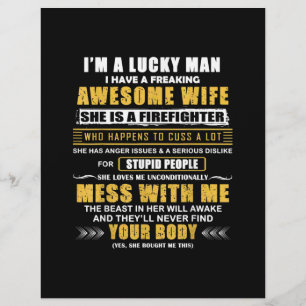 Papel Timbrado Tenho Uma Esposa Incrível E Um Bombeiro.