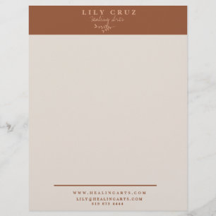 Papel Timbrado TerraCotta Moderna Personalizada Tom Terroso