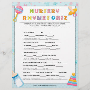 Papel Timbrado Teste de Rhymes de Enfermeiro [Baby Basics Blue]