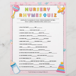 Papel Timbrado Teste de Rhymes de Enfermeiro [Baby Basics Pink]