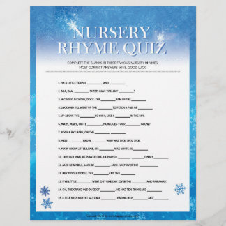 Papel Timbrado Teste de Rhymes de Nursery [Azul Neve]