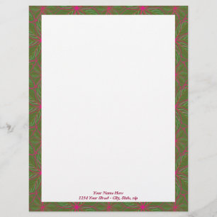 Papel Timbrado Teste padrão da poinsétia do feriado
