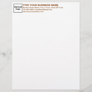 Papel Timbrado Texto Brown Cabeçalho Comercial Letterhead