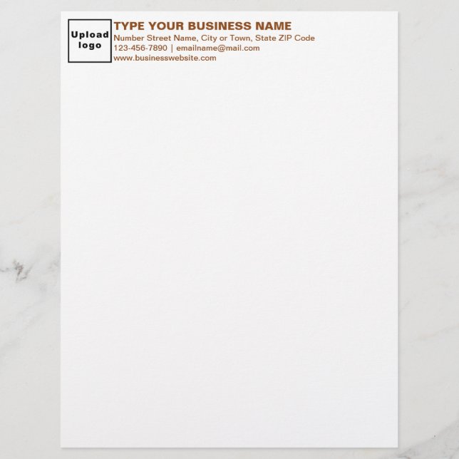 Papel Timbrado Texto Brown Cabeçalho Comercial Letterhead (Frente)