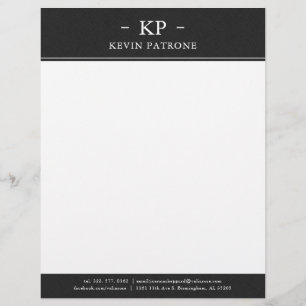 Papel Timbrado Texto Minimalístico branco branco-preto elegante
