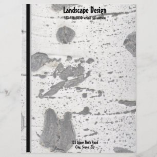 Papel Timbrado Textura branca do latido de árvore de Aspen