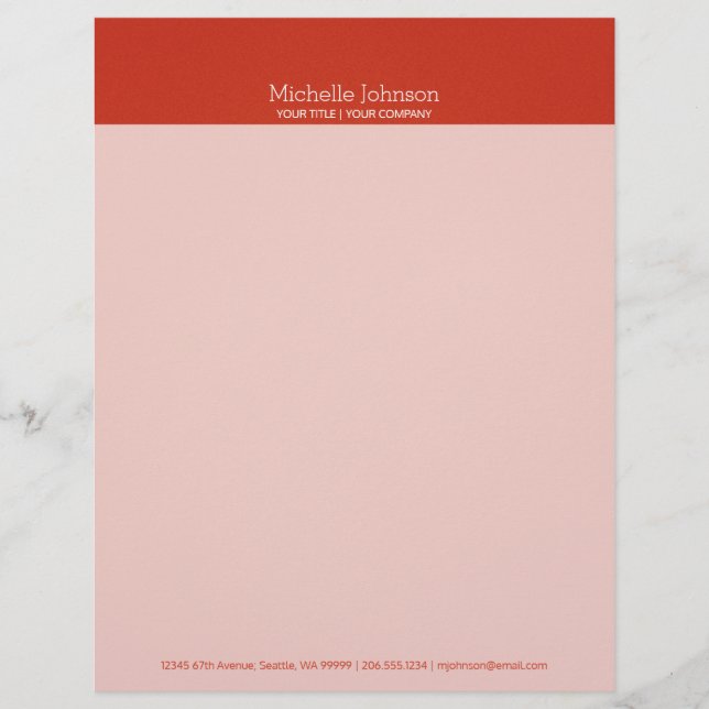 Papel Timbrado Textura Cinzenta Vermelha Mínima (Frente)