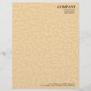 Papel Timbrado Textura de Sub-bosque Folhoso - Marrom Laranja Cla