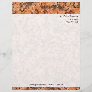 Papel Timbrado Textura personalizada da rocha com endereço do