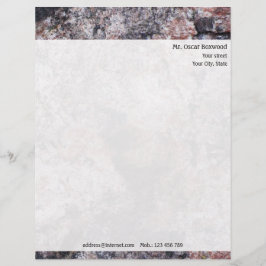 Papel Timbrado Textura personalizada da rocha com endereço do