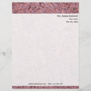 Papel Timbrado Textura pessoal da rocha com endereço do remetent