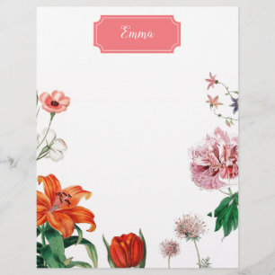 Papel Timbrado Tiger Lily, tulipa floral