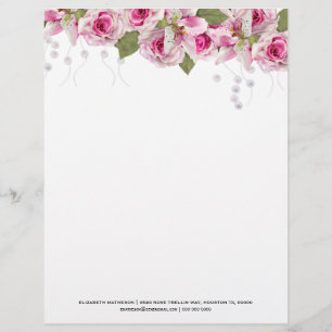 Papel Timbrado Tigre de Lírio Rosa Rosa