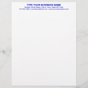 Papel Timbrado Título de Textos Simples Azuis Centralizados de
