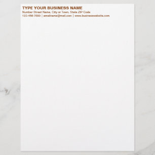 Papel Timbrado Título de Textos Simples Marrons Alinhados à Esque