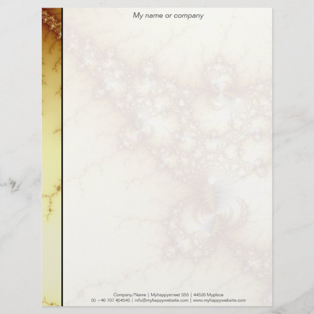 Papel Timbrado Tolos Dourados - Arte Fractal (Frente)