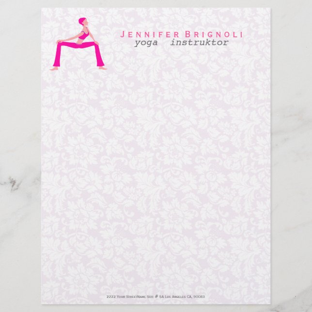 Papel Timbrado Toneladas Rosa E Pele Yoga Silhout (Frente)