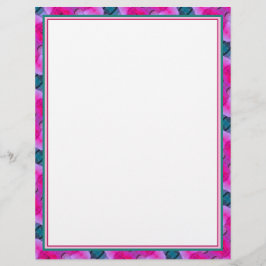 Papel Timbrado Turquesa e rosa brilhante